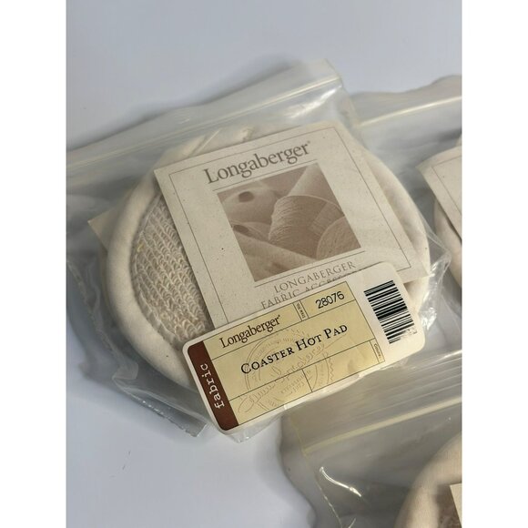 Longaberger Fabric Hot Pads & Coaster Set – 3-Piece 4" PREOWNED READ - Picture 3 of 5